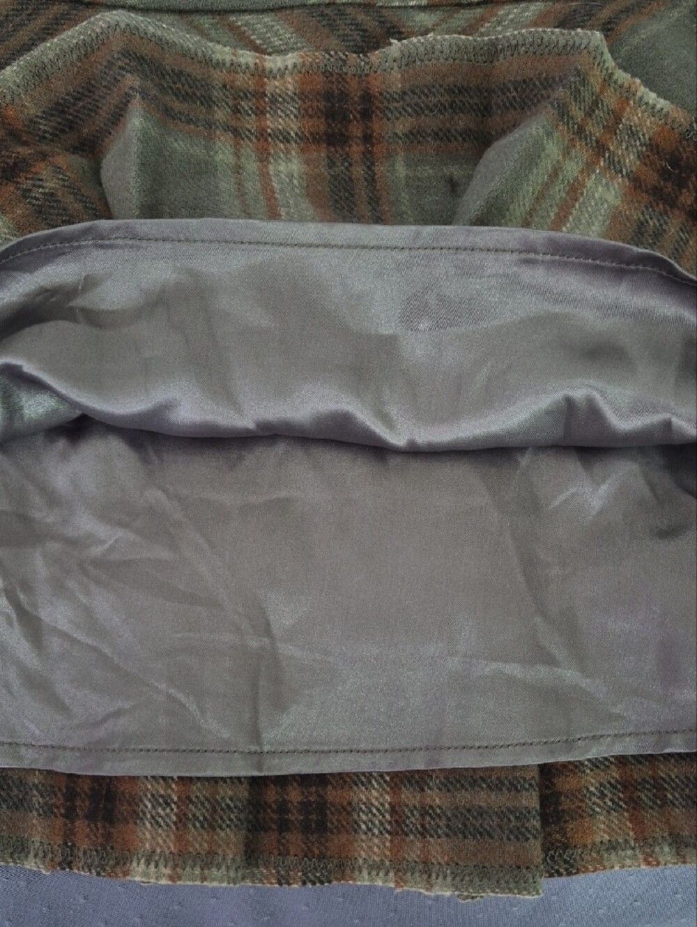 90s Y2K Abercrombie & Fitch Wool Plaid Pleated Micro Mini Skirt Buckle Detail - Picture 7 of 8